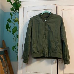 Army green bomber jacket